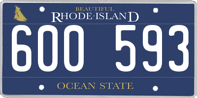 RI license plate 600593