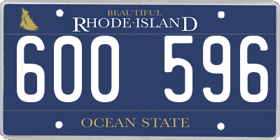 RI license plate 600596
