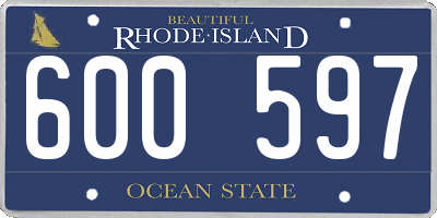 RI license plate 600597