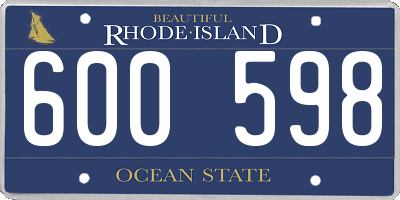 RI license plate 600598