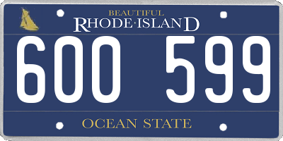 RI license plate 600599