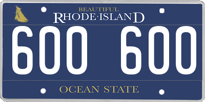 RI license plate 600600
