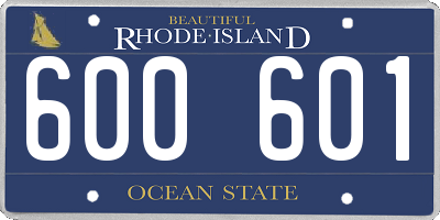 RI license plate 600601