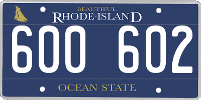 RI license plate 600602