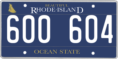 RI license plate 600604