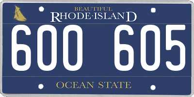 RI license plate 600605