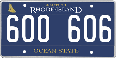 RI license plate 600606