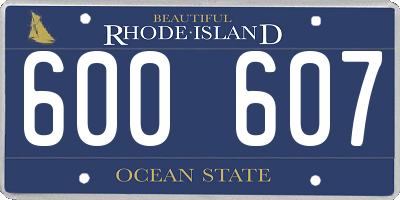RI license plate 600607