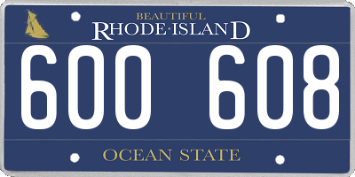 RI license plate 600608