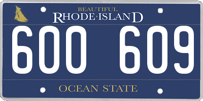RI license plate 600609