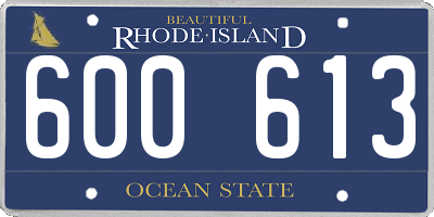 RI license plate 600613