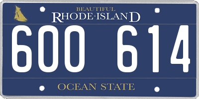 RI license plate 600614