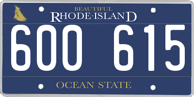 RI license plate 600615