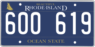 RI license plate 600619
