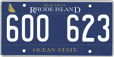 RI license plate 600623