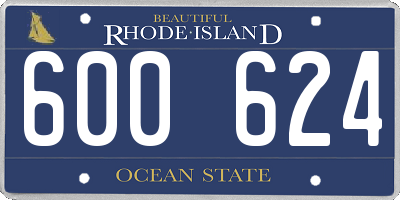RI license plate 600624
