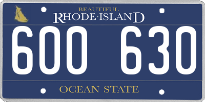 RI license plate 600630