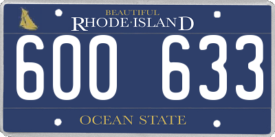 RI license plate 600633