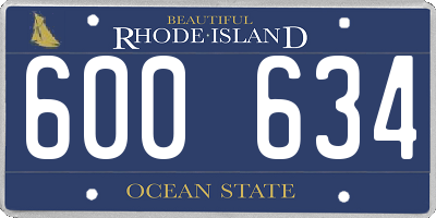 RI license plate 600634