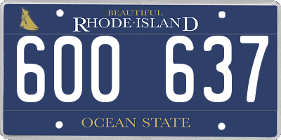 RI license plate 600637