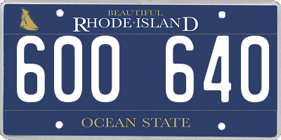 RI license plate 600640