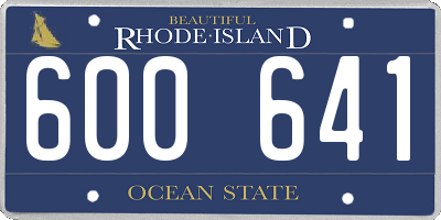 RI license plate 600641