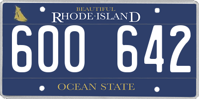 RI license plate 600642