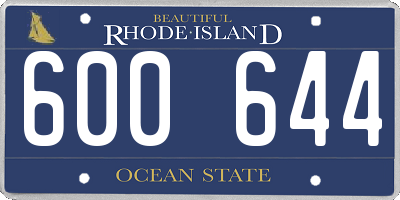 RI license plate 600644