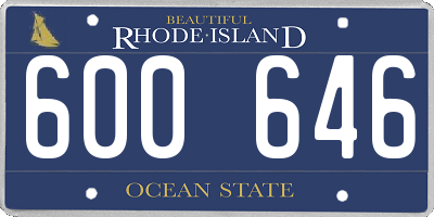 RI license plate 600646