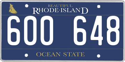 RI license plate 600648