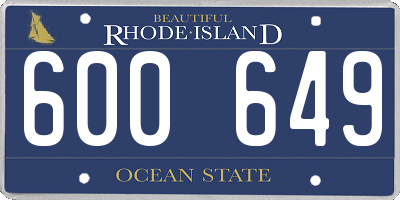RI license plate 600649