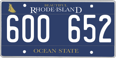 RI license plate 600652