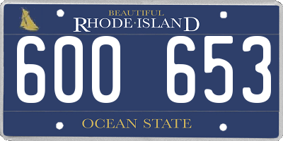 RI license plate 600653