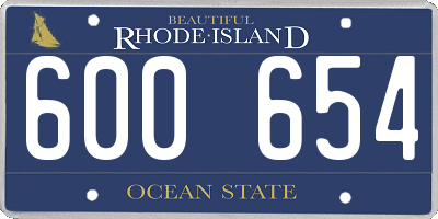 RI license plate 600654