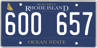 RI license plate 600657