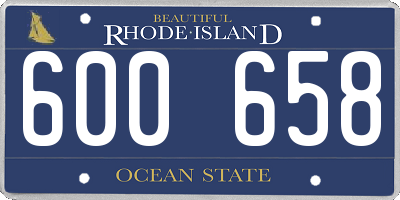 RI license plate 600658