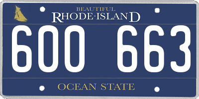 RI license plate 600663