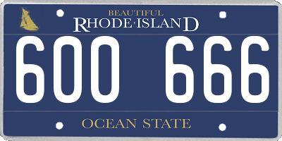 RI license plate 600666