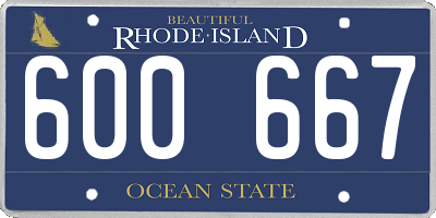 RI license plate 600667