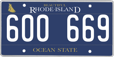 RI license plate 600669