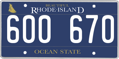 RI license plate 600670