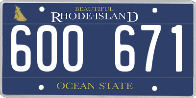 RI license plate 600671