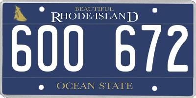 RI license plate 600672
