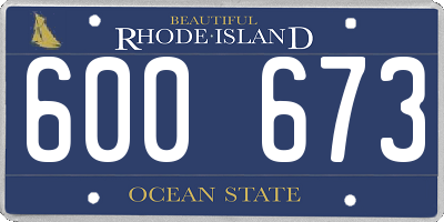 RI license plate 600673