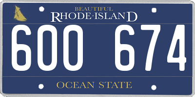 RI license plate 600674