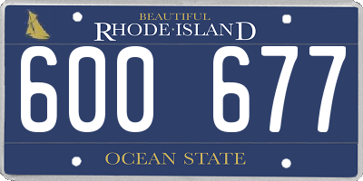 RI license plate 600677