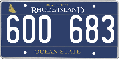 RI license plate 600683