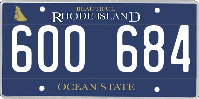 RI license plate 600684