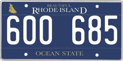 RI license plate 600685