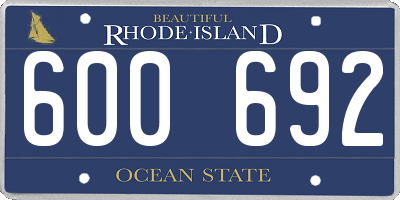 RI license plate 600692